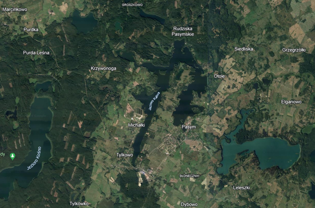 Jezioro Kalwa (zdj. za Google Earth)